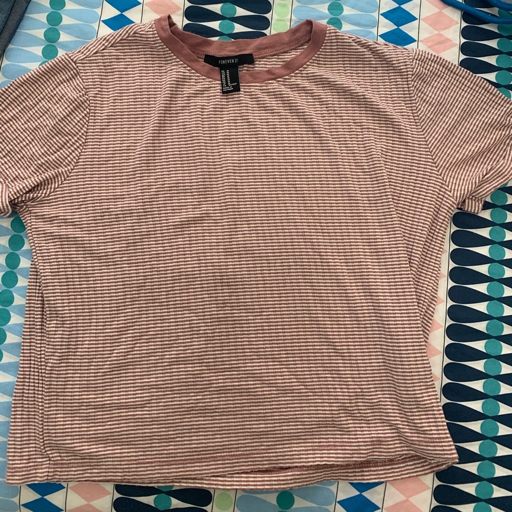 forever 21 mauve striped crop top!